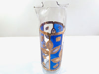 Load image into Gallery viewer, Culver Signed Mid-Century Blue and Gold Leaf Double Sided Pitcher
