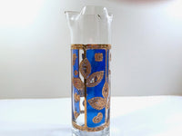 Load image into Gallery viewer, Culver Signed Mid-Century Blue and Gold Leaf Double Sided Pitcher
