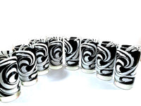 Load image into Gallery viewer, Libbey Partytime Mid-Century Black and White Atomic Swirl Glasses (Set of 8)
