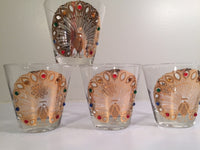 Load image into Gallery viewer, Culver Signed Mid-Century 22-Karat Gold Peacock Old Fashion Glasses (Set of 4)
