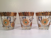 Load image into Gallery viewer, Culver Mid-Century 22-Karat Gold Charm Bracelet Double Old Fashion Glasses (Set of 3)
