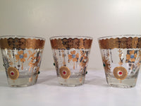 Load image into Gallery viewer, Culver Mid-Century 22-Karat Gold Charm Bracelet Double Old Fashion Glasses (Set of 3)
