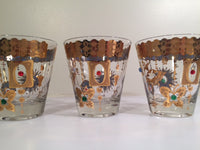 Load image into Gallery viewer, Culver Mid-Century 22-Karat Gold Charm Bracelet Double Old Fashion Glasses (Set of 3)
