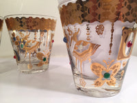 Load image into Gallery viewer, Culver Mid-Century 22-Karat Gold Charm Bracelet Double Old Fashion Glasses (Set of 3)
