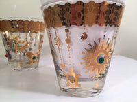 Load image into Gallery viewer, Culver Mid-Century 22-Karat Gold Charm Bracelet Double Old Fashion Glasses (Set of 3)
