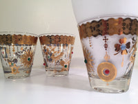 Load image into Gallery viewer, Culver Mid-Century 22-Karat Gold Charm Bracelet Double Old Fashion Glasses (Set of 3)
