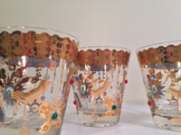 Load image into Gallery viewer, Culver Mid-Century 22-Karat Gold Charm Bracelet Double Old Fashion Glasses (Set of 3)
