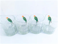 Load image into Gallery viewer, Cera Signed Mid-Century Caged Parrot Double Old Fashion Glasses (Set of 4)
