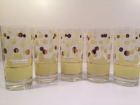Load image into Gallery viewer, Fred Press Signed Mid-Century Yellow and 22-Karat Gold Bubble Glasses (Set of 5)
