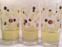 Load image into Gallery viewer, Fred Press Signed Mid-Century Yellow and 22-Karat Gold Bubble Glasses (Set of 5)
