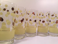 Load image into Gallery viewer, Fred Press Signed Mid-Century Yellow and 22-Karat Gold Bubble Glasses (Set of 5)
