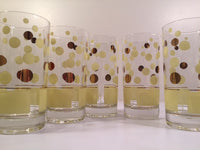 Load image into Gallery viewer, Fred Press Signed Mid-Century Yellow and 22-Karat Gold Bubble Glasses (Set of 5)
