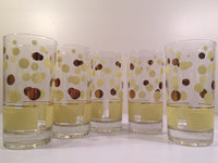 Load image into Gallery viewer, Fred Press Signed Mid-Century Yellow and 22-Karat Gold Bubble Glasses (Set of 5)
