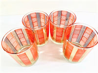 Load image into Gallery viewer, Georges Briard Signed Gold and Orange Abstract Double Old Fashion Glasses (Set of 4)
