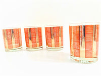 Load image into Gallery viewer, Georges Briard Signed Gold and Orange Abstract Double Old Fashion Glasses (Set of 4)
