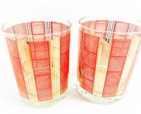 Load image into Gallery viewer, Georges Briard Signed Gold and Orange Abstract Double Old Fashion Glasses (Set of 2)
