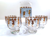 Load image into Gallery viewer, Culver Signed Mid-Century Seahorse 5-Piece Cocktail Set
