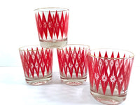 Load image into Gallery viewer, Mid-Century Red Starburst Glasses (Set of 4)
