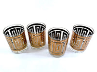 Load image into Gallery viewer, Culver Mid-Century 22-Karat Gold Greek Key Double Old Fashion Glasses (Set of 4)
