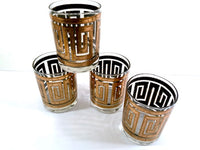 Load image into Gallery viewer, Culver Mid-Century 22-Karat Gold Greek Key Double Old Fashion Glasses (Set of 4)
