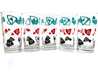 Load image into Gallery viewer, Dominion Glass Mid-Century Tri-Color Boomerang Glasses (Set of 5)
