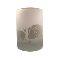 Load image into Gallery viewer, Georges Briard Signed Mid-Century Frosted Hippopotamus Double Old Fashion Glass (Single)
