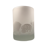 Load image into Gallery viewer, Georges Briard Signed Mid-Century Frosted Hippopotamus Double Old Fashion Glass (Single)
