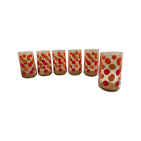 Load image into Gallery viewer, Retro Orange Polka Dot Glasses (Set of 6)
