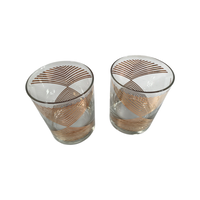 Load image into Gallery viewer, Georges Briard Signed Golden Triangles Double Old Fashion Glasses (Set of 2)
