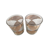 Load image into Gallery viewer, Georges Briard Signed Golden Triangles Double Old Fashion Glasses (Set of 2)
