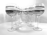 Load image into Gallery viewer, Mid-Century Silver and Frosted Wine Glasses (Set of 6)

