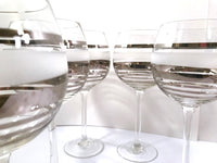 Load image into Gallery viewer, Mid-Century Silver and Frosted Wine Glasses (Set of 6)
