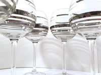 Load image into Gallery viewer, Mid-Century Silver and Frosted Wine Glasses (Set of 6)
