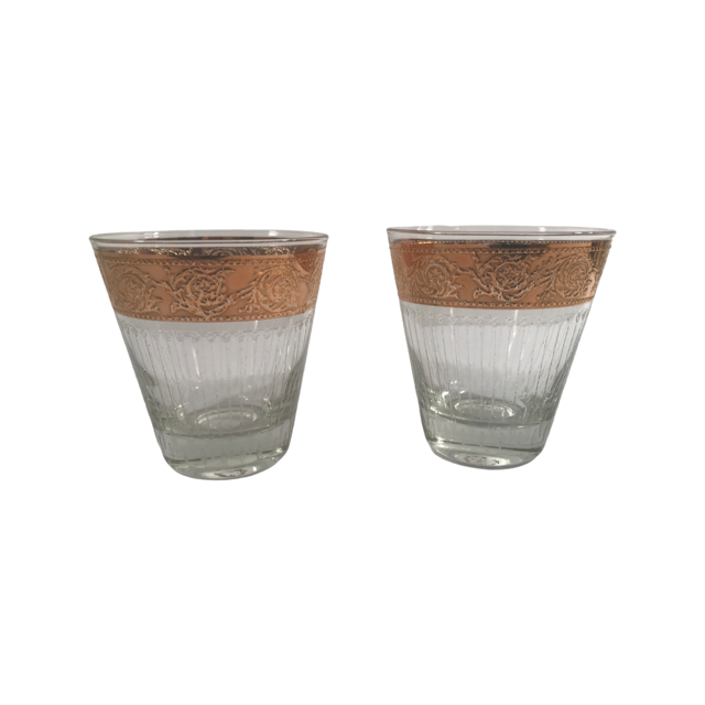 Culver Tyrol Mid-Century Double Old Fashion Glasses (Set of 2)