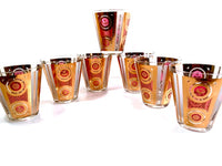 Load image into Gallery viewer, Georges Briard Signed Mid-Century Amethyst and Gold Double Old Fashion Glasses (Set of 7)
