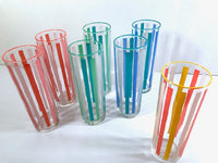 Load image into Gallery viewer, Libbey Mid-Century Partytime Bimini Tall Collins Glasses (Set of 7)
