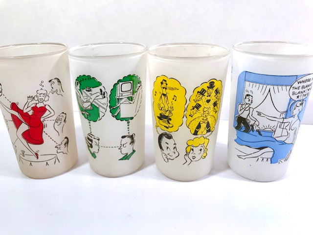 Mid-Century Add A Line And Show It Glasses (Set of 8)