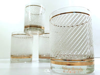 Load image into Gallery viewer, Georges Briard Signed Mid-Century Gold and White Ice Double Old Fashion Glasses (Set of 4)
