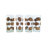 Load image into Gallery viewer, Georges Briard Signed Mid-Century Golden Flower Glasses (Set of 4)

