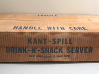 Load image into Gallery viewer, Karoff Original Mid-Century Kant-Spill Drink-N-Snack Server Bar Set (Set of 6 with Wood Carrier)
