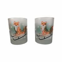 Load image into Gallery viewer, Culver Mid-Century Signed Christmas Fox Double Old Fashion Glasses (Set of 2)
