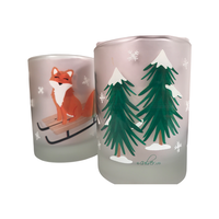 Load image into Gallery viewer, Culver Mid-Century Signed Christmas Fox Double Old Fashion Glasses (Set of 2)
