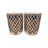 Load image into Gallery viewer, Culver Mid-Century Quartz Black Double Old Fashion Glasses (Set of 4)
