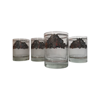 Load image into Gallery viewer, Georges Briard Signed Mid-Century Silver Acorn Double Old Fashion Glasses (Set of 4)
