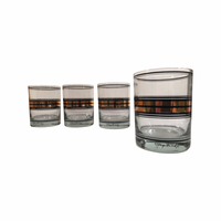 Load image into Gallery viewer, Georges Briard Signed Black and Gold Line Double Old Fashion Glasses (Set of 4)
