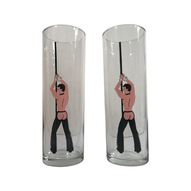 Libbey Male Stripper Tall Collins Glasses (Set of 2)