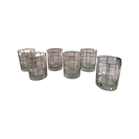Load image into Gallery viewer, Georges Briard Signed Mid-Century Golden Squares Double Old Fashion Glasses (Set of 6)
