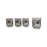 Load image into Gallery viewer, Libbey Mid-Century Silver Foliage Whiskey Glasses (Set of 4)
