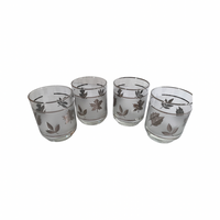 Load image into Gallery viewer, Libbey Mid-Century Silver Foliage Whiskey Glasses (Set of 4)
