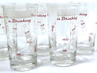 Load image into Gallery viewer, Mid-Century Personalized Vintage &quot;Is Drinking&quot; Glasses (Set of 7)
